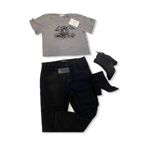 Hudson Jeans - Black Jessi Boyfriend Crop Jeans